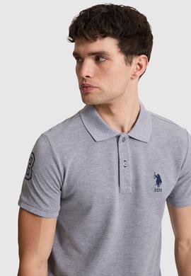 Erkek Gri Melanj Slim Fit Polo Yaka Basic Tişört - 50326920241