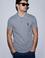 Erkek Gri Melanj Slim Fit Polo Yaka Basic Tişört