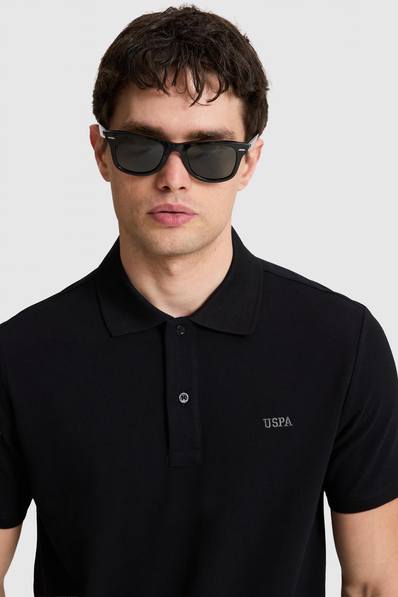 Erkek Siyah Regular Fit Polo Yaka Basic Tişört - 50326963122