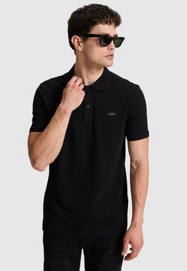 Erkek Siyah Regular Fit Polo Yaka Basic Tişört - 50326963122