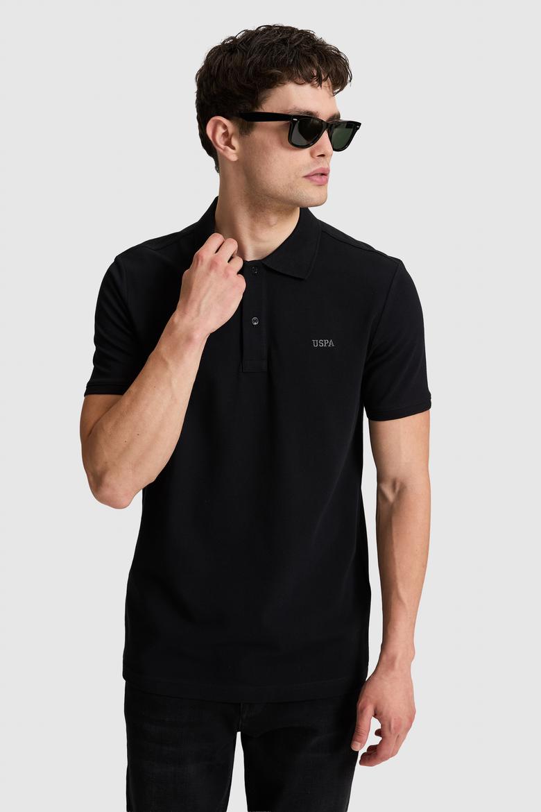 Erkek Siyah Regular Fit Polo Yaka Basic Tişört - 50326963122