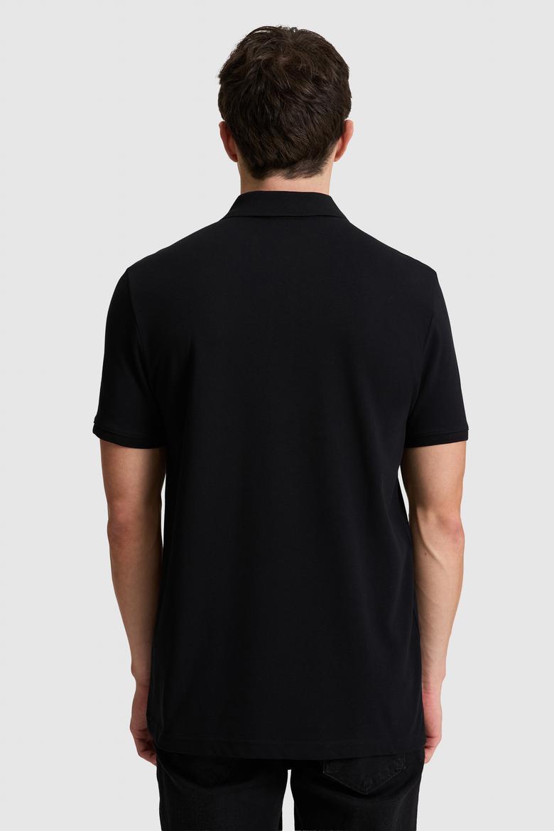 Erkek Siyah Regular Fit Polo Yaka Basic Tişört - 50326963122