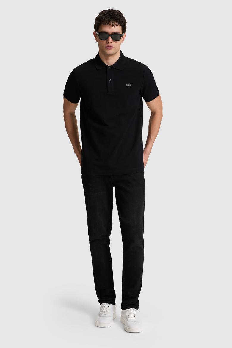 Erkek Siyah Regular Fit Polo Yaka Basic Tişört - 50326963122