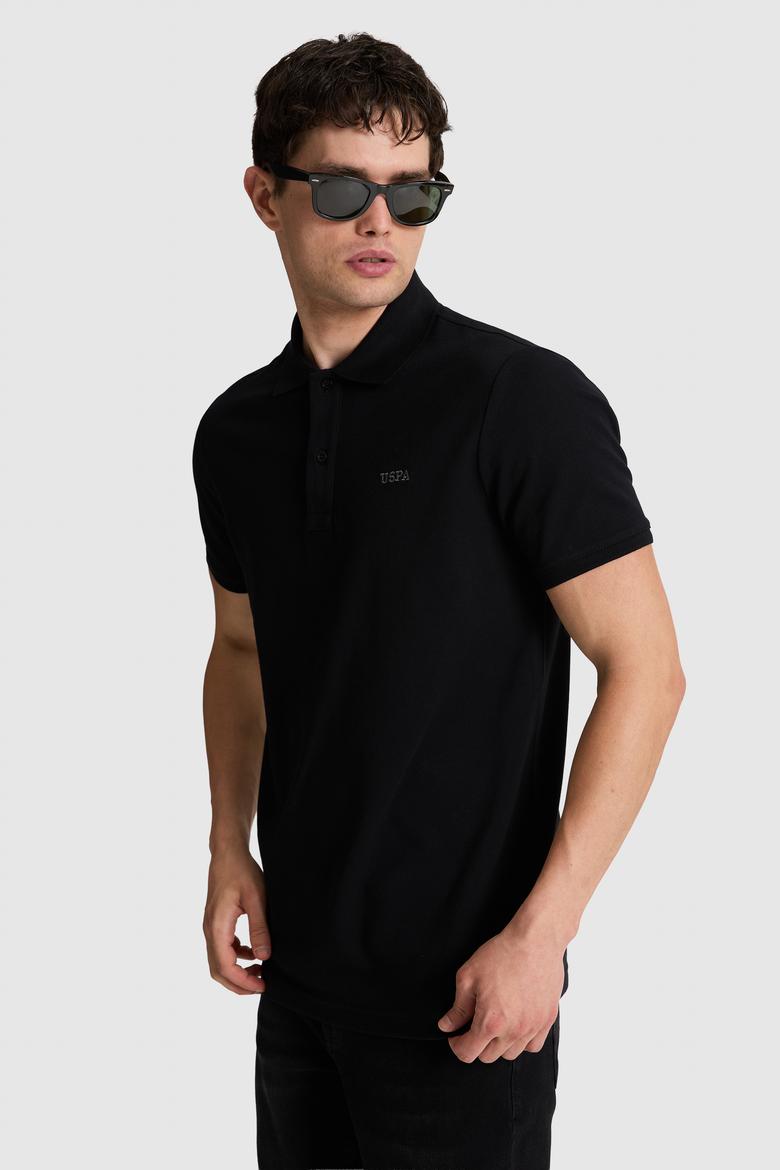 Erkek Siyah Regular Fit Polo Yaka Basic Tişört - 50326963122