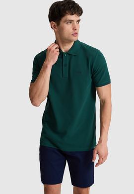 Erkek Koyu Yeşil Regular Fit Polo Yaka Basic Tişört - 50326963155