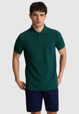 Erkek Koyu Yeşil Regular Fit Polo Yaka Basic Tişört - 50326963155
