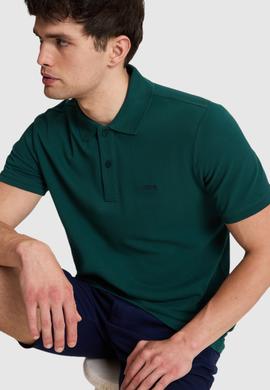 Erkek Koyu Yeşil Regular Fit Polo Yaka Basic Tişört - 50326963155