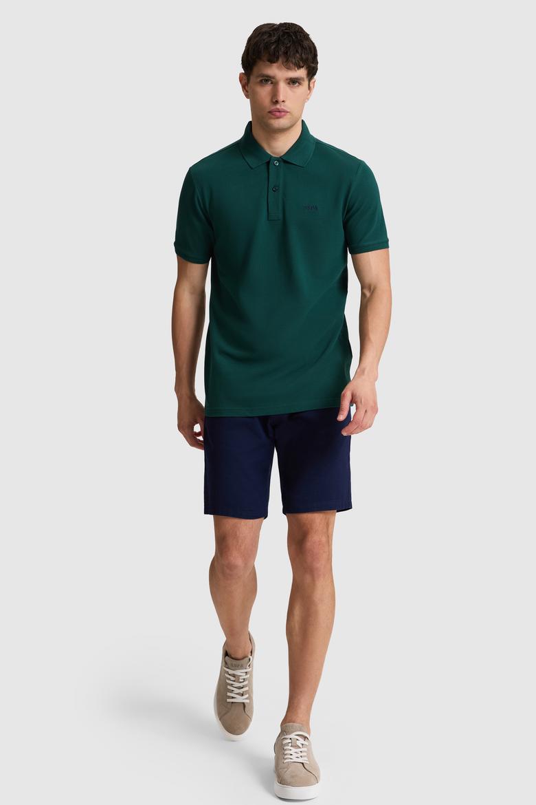 Erkek Koyu Yeşil Regular Fit Polo Yaka Basic Tişört - 50326963155