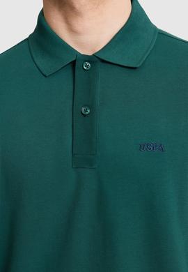 Erkek Koyu Yeşil Regular Fit Polo Yaka Basic Tişört - 50326963155