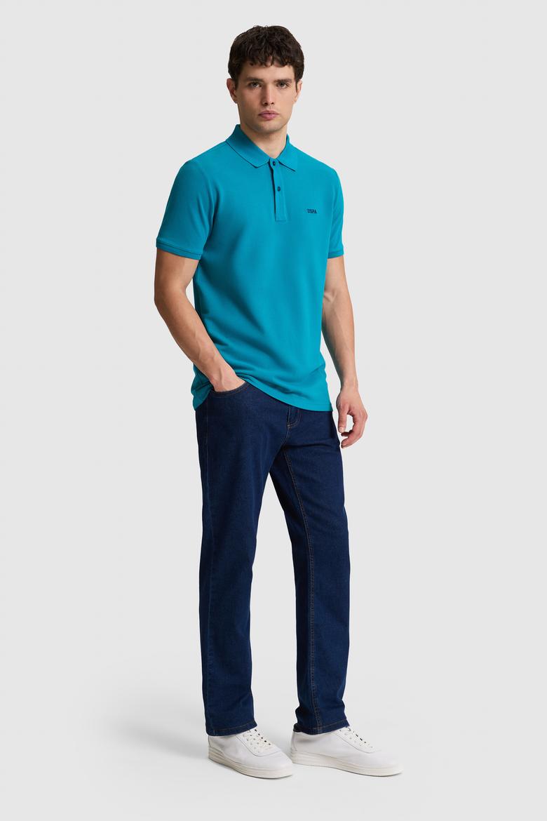 Erkek Petrol Regular Fit Polo Yaka Basic Tişört - 50326963166