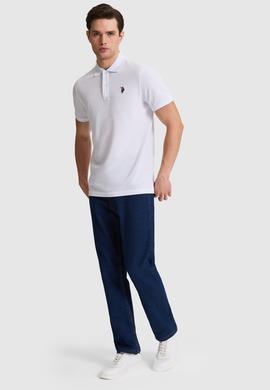 Erkek Beyaz Regular Fit Polo Yaka Basic Tişört - 50326972012