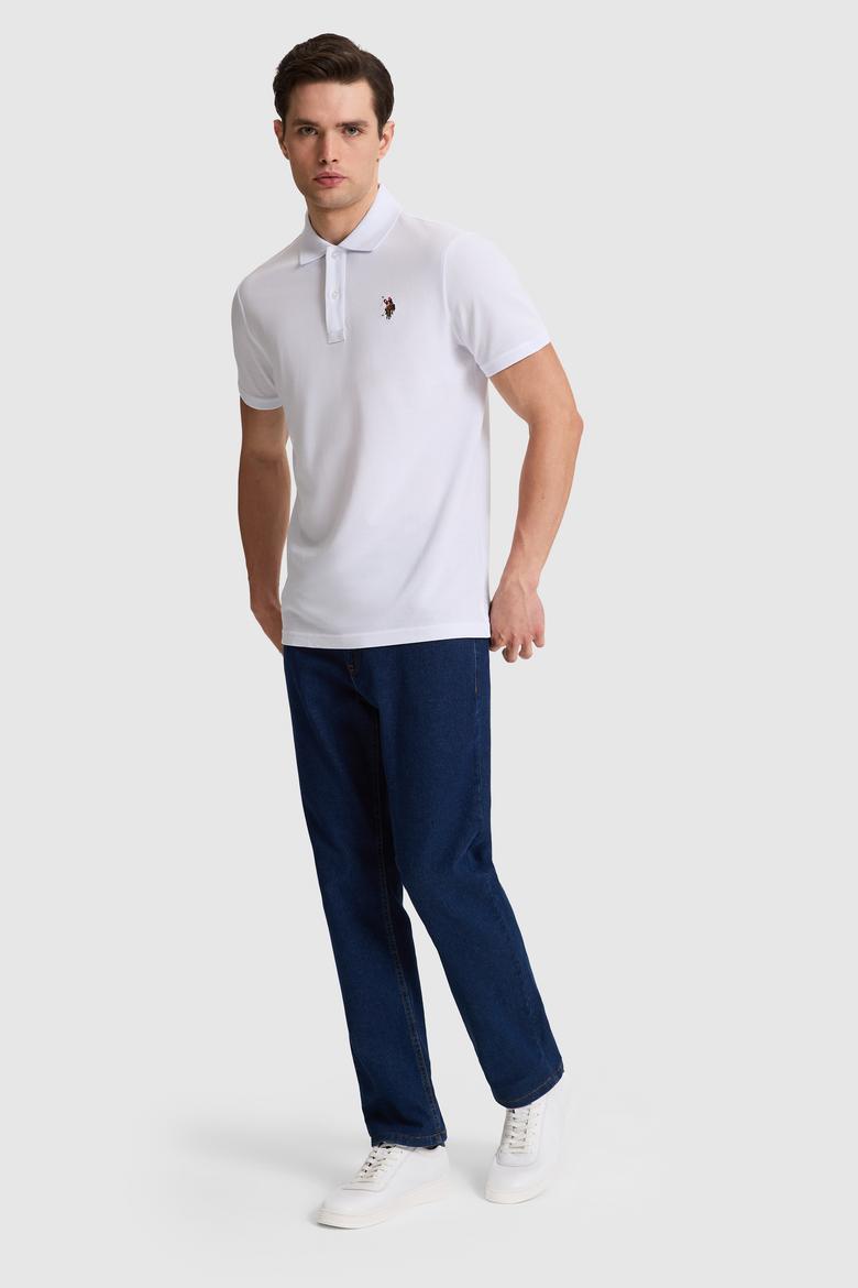 Erkek Beyaz Regular Fit Polo Yaka Basic Tişört - 50326972012
