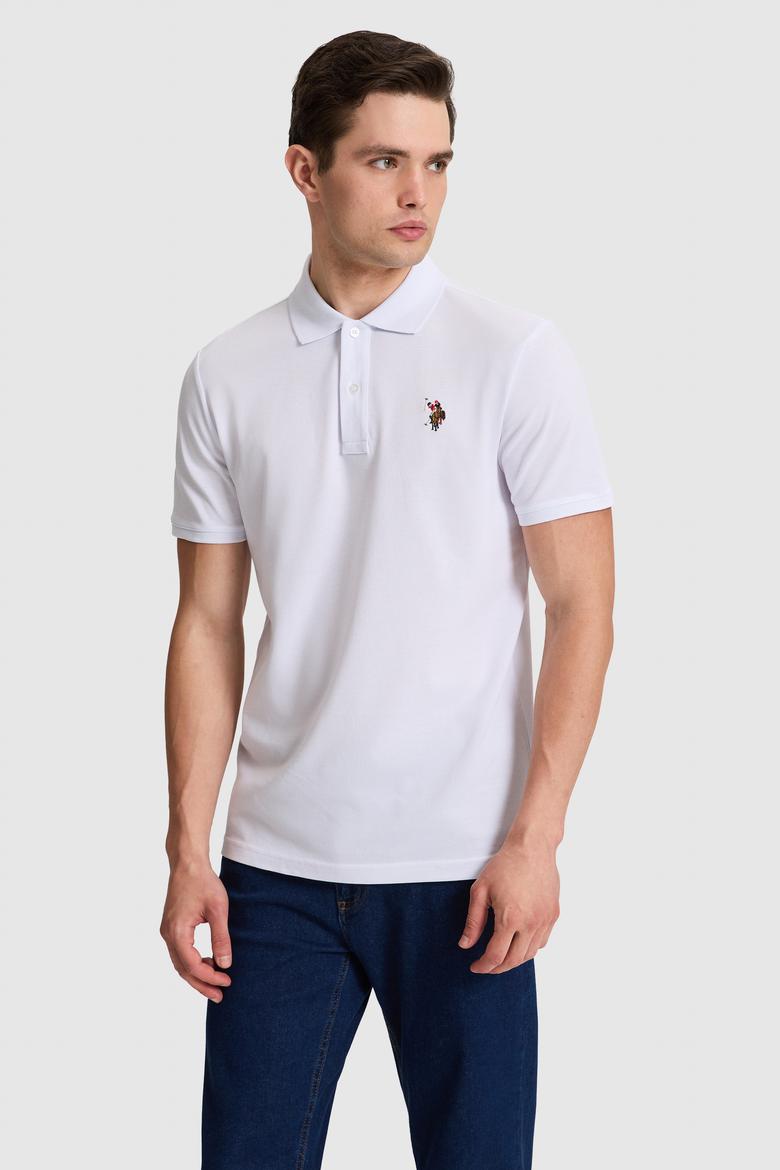 Erkek Beyaz Regular Fit Polo Yaka Basic Tişört - 50326972012