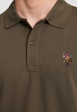 Erkek Koyu Haki Regular Fit Polo Yaka Basic Tişört - 50326972078