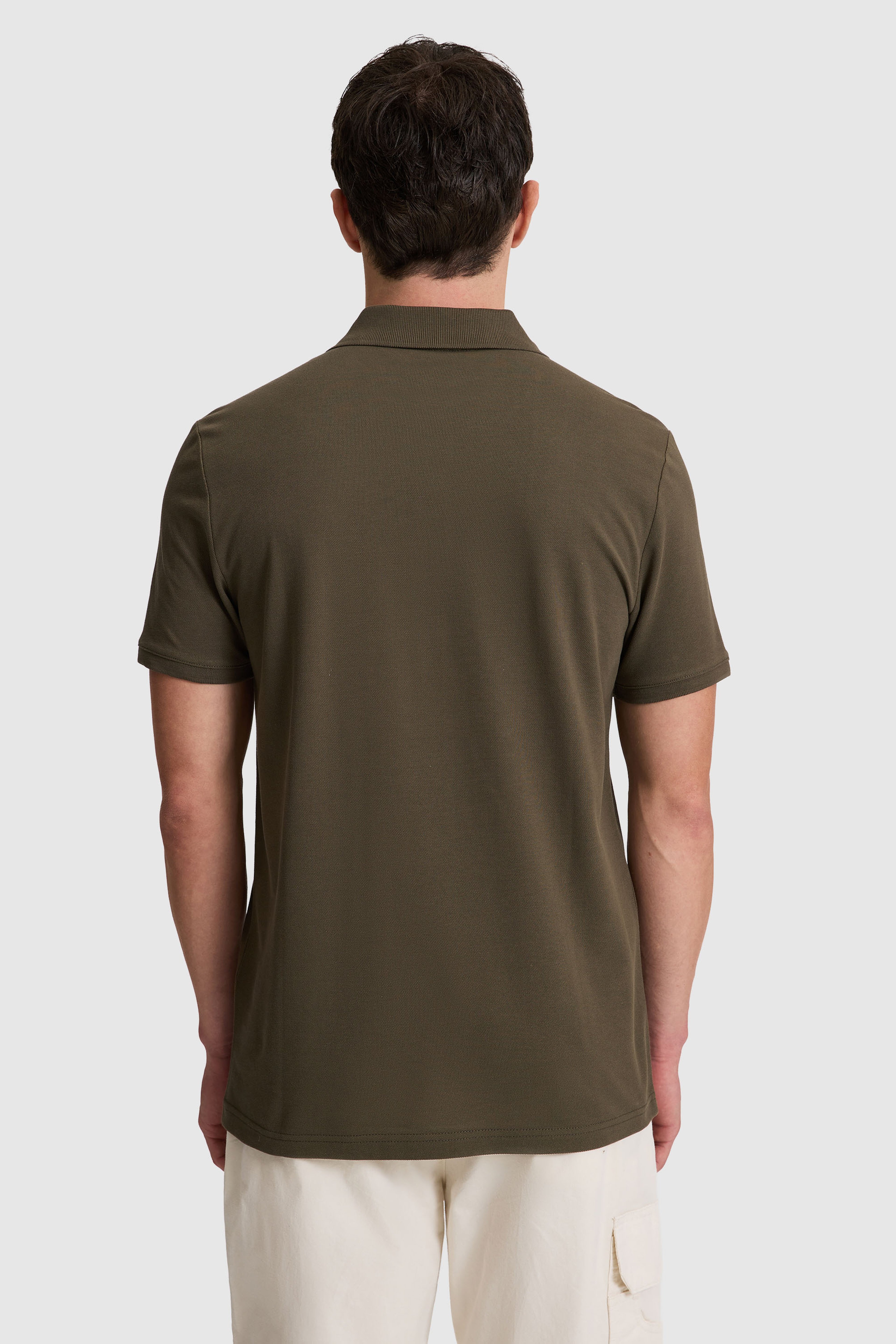 Erkek Koyu Haki Regular Fit Polo Yaka Basic Tişört