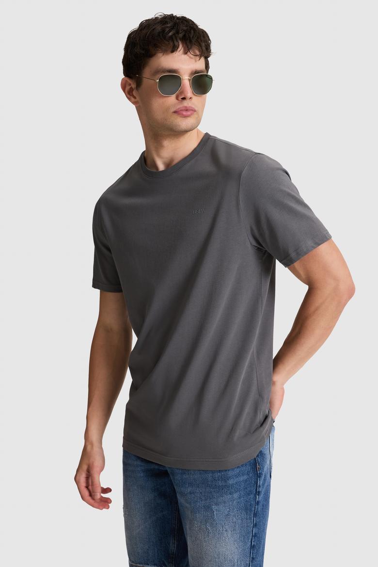 Erkek Antrasit Regular Fit Polo Yaka Basic Tişört - 50327022012