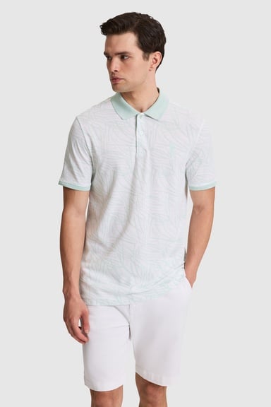 Erkek Su Yeşili Regular Fit Polo Yaka Tişört