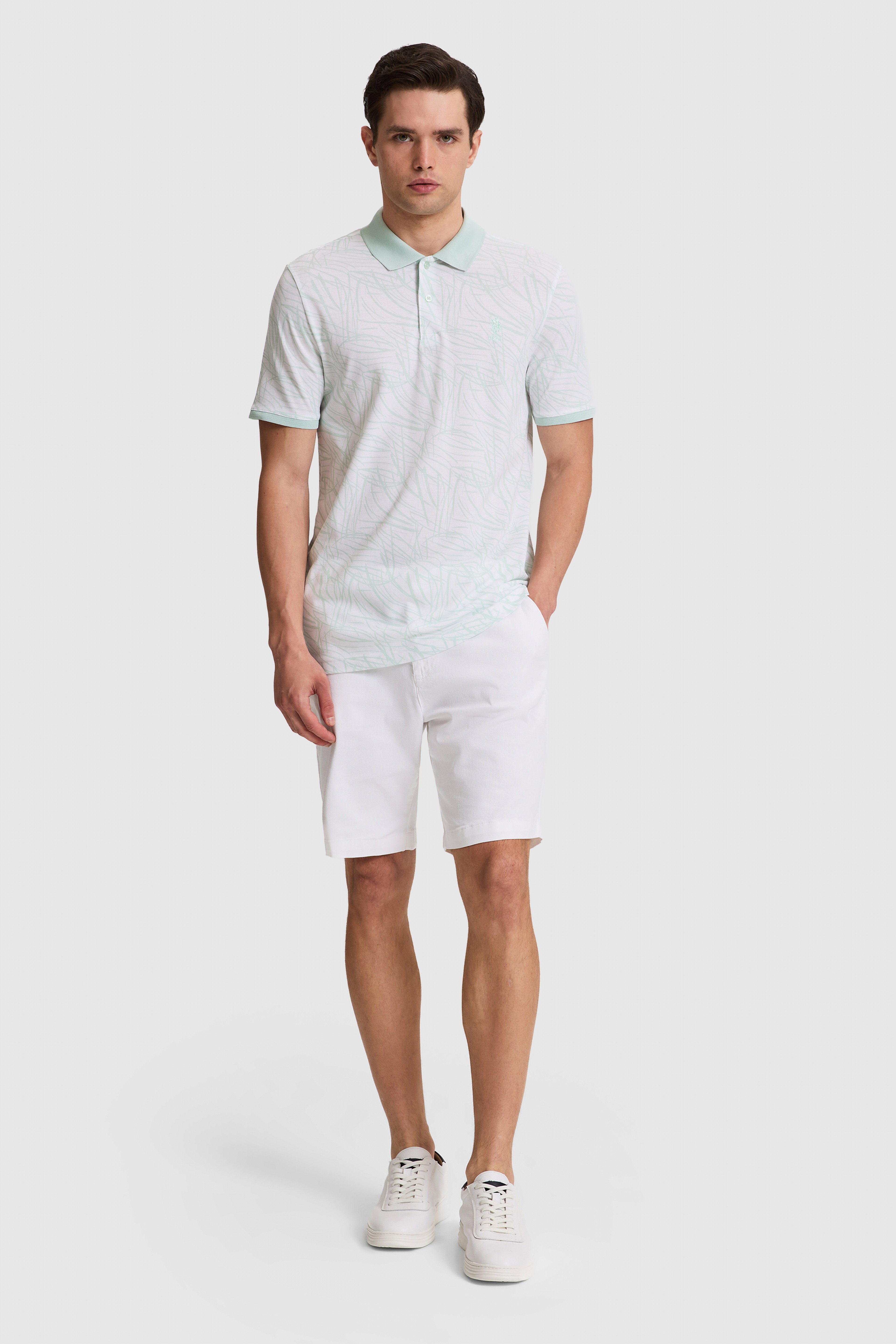 Erkek Su Yeşili Regular Fit Polo Yaka Tişört