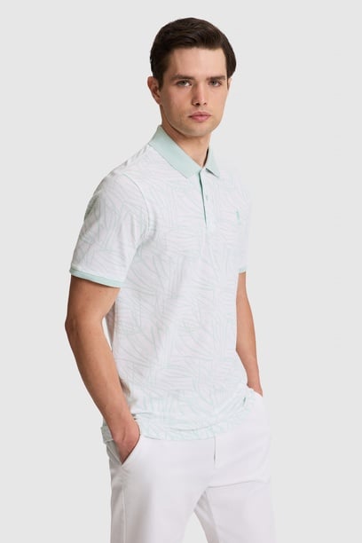 Erkek Su Yeşili Regular Fit Polo Yaka Tişört