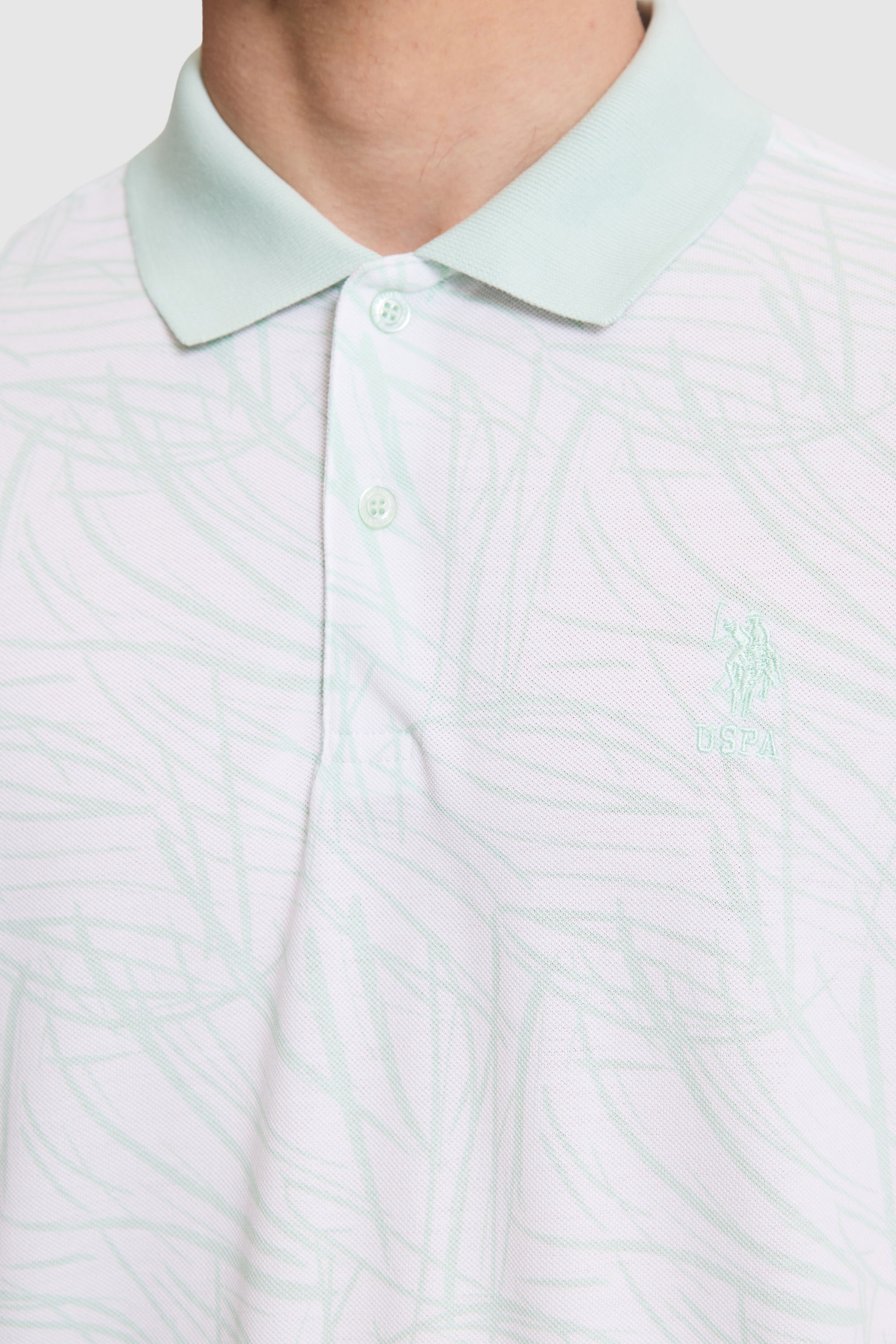 Erkek Su Yeşili Regular Fit Polo Yaka Tişört - Image 6