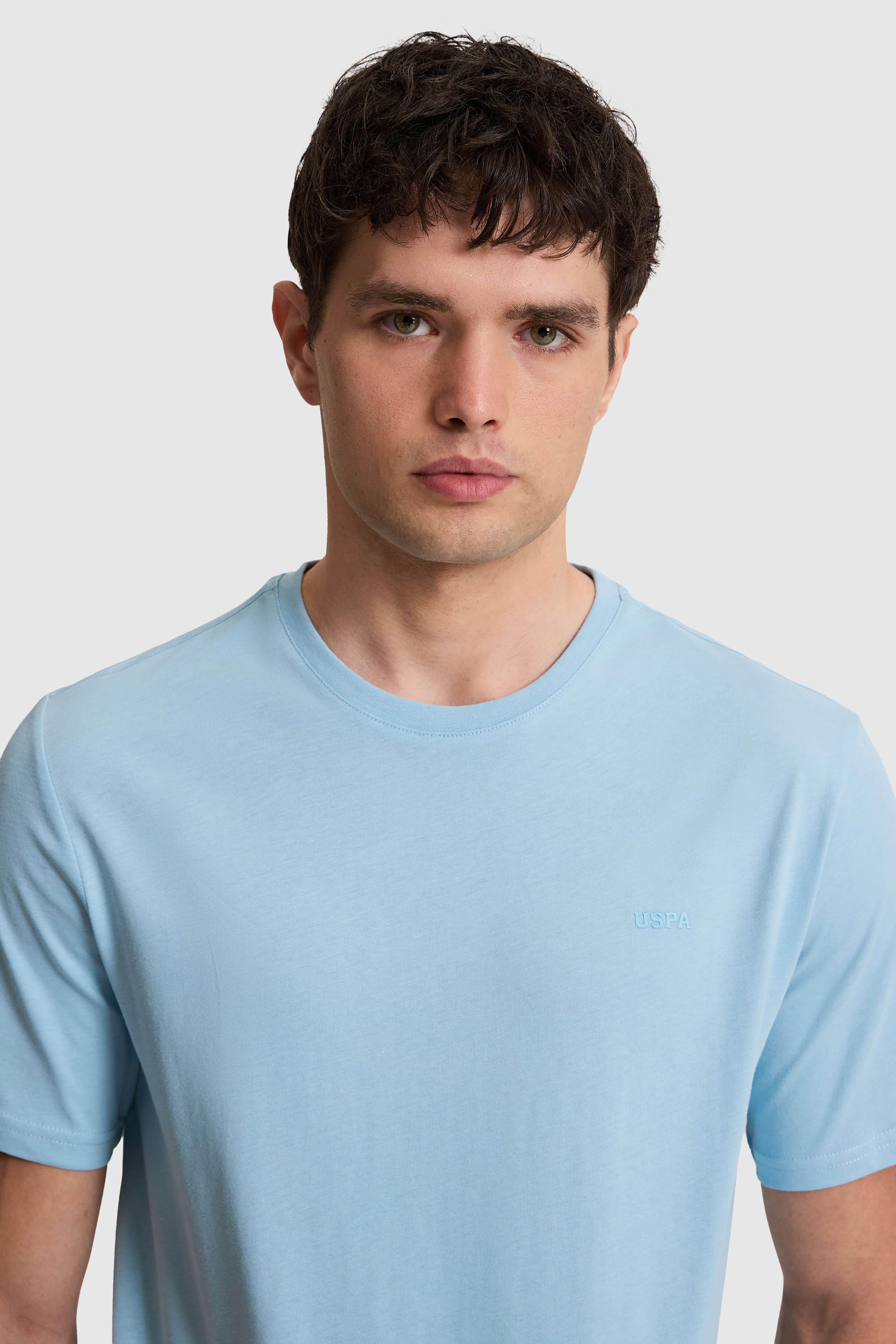 Erkek Mavi Regular Fit Bisiklet Yaka Basic Tişört - Image 2