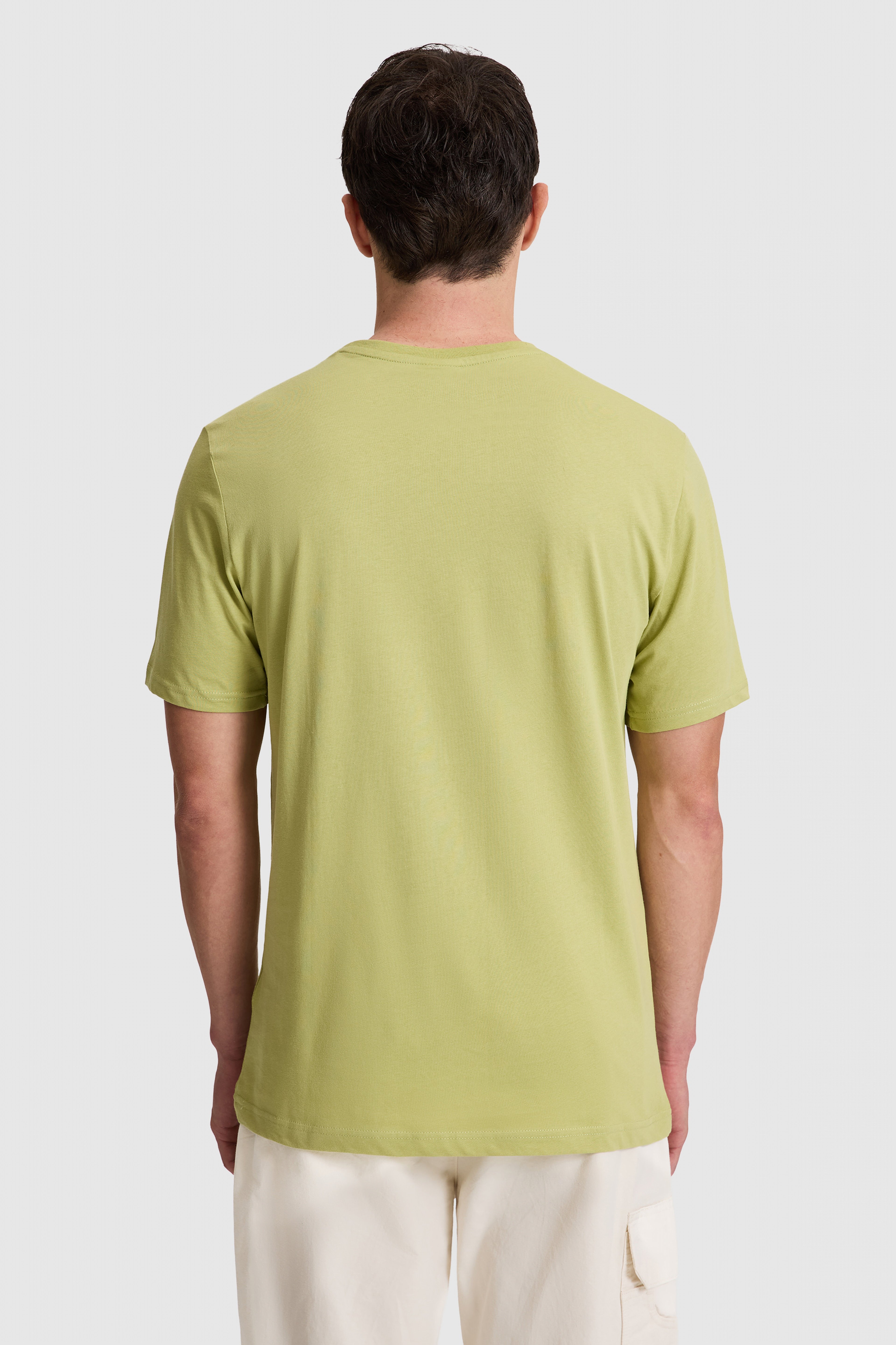 Erkek Yeşil Regular Fit Bisiklet Yaka Basic Tişört - Image 5
