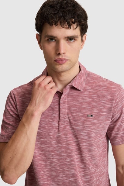 Erkek Vişne Regular Fit Polo Yaka Tişört