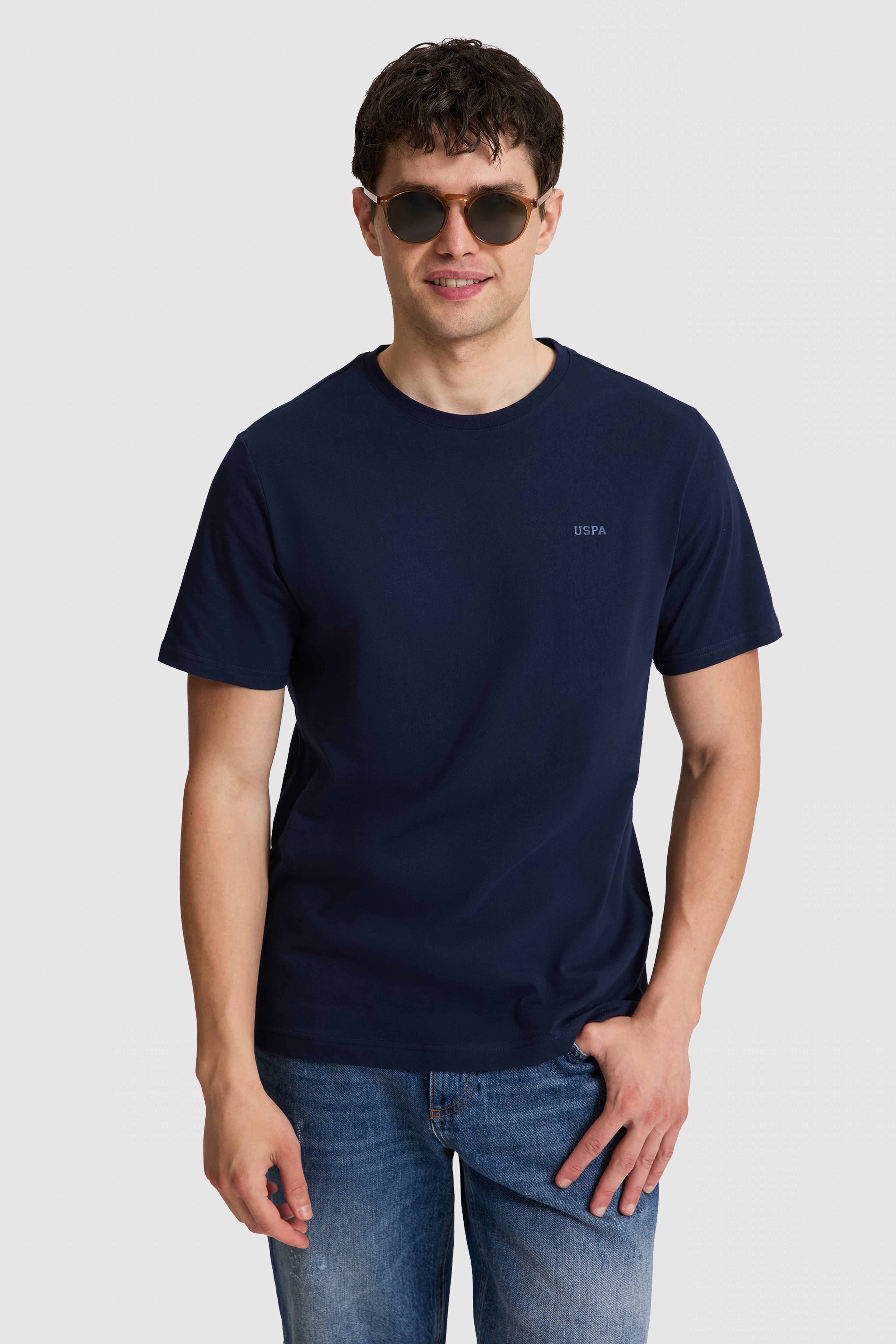 Erkek Lacivert Regular Fit Polo Yaka Basic Tişört