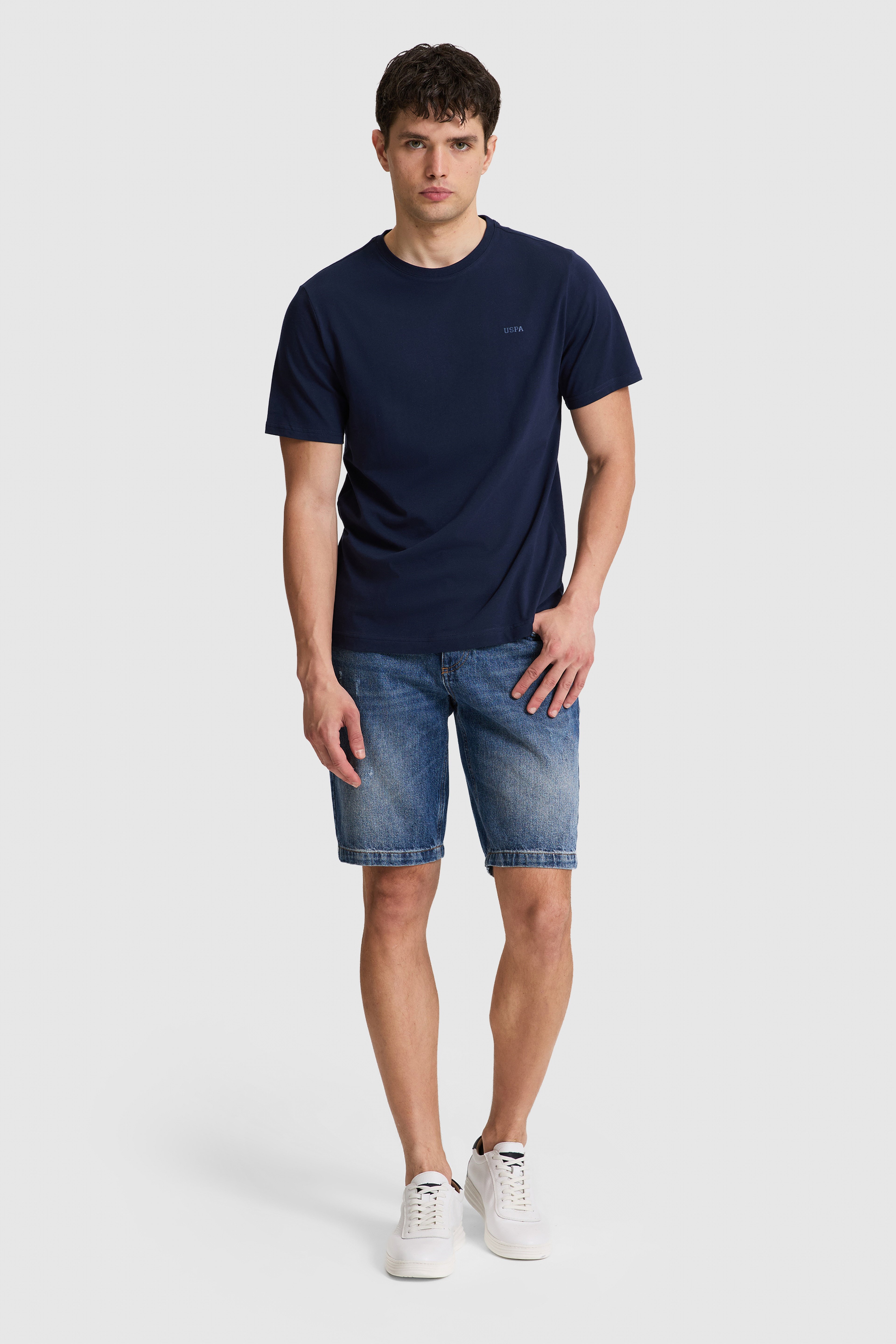 Erkek Lacivert Regular Fit Polo Yaka Basic Tişört - Image 4