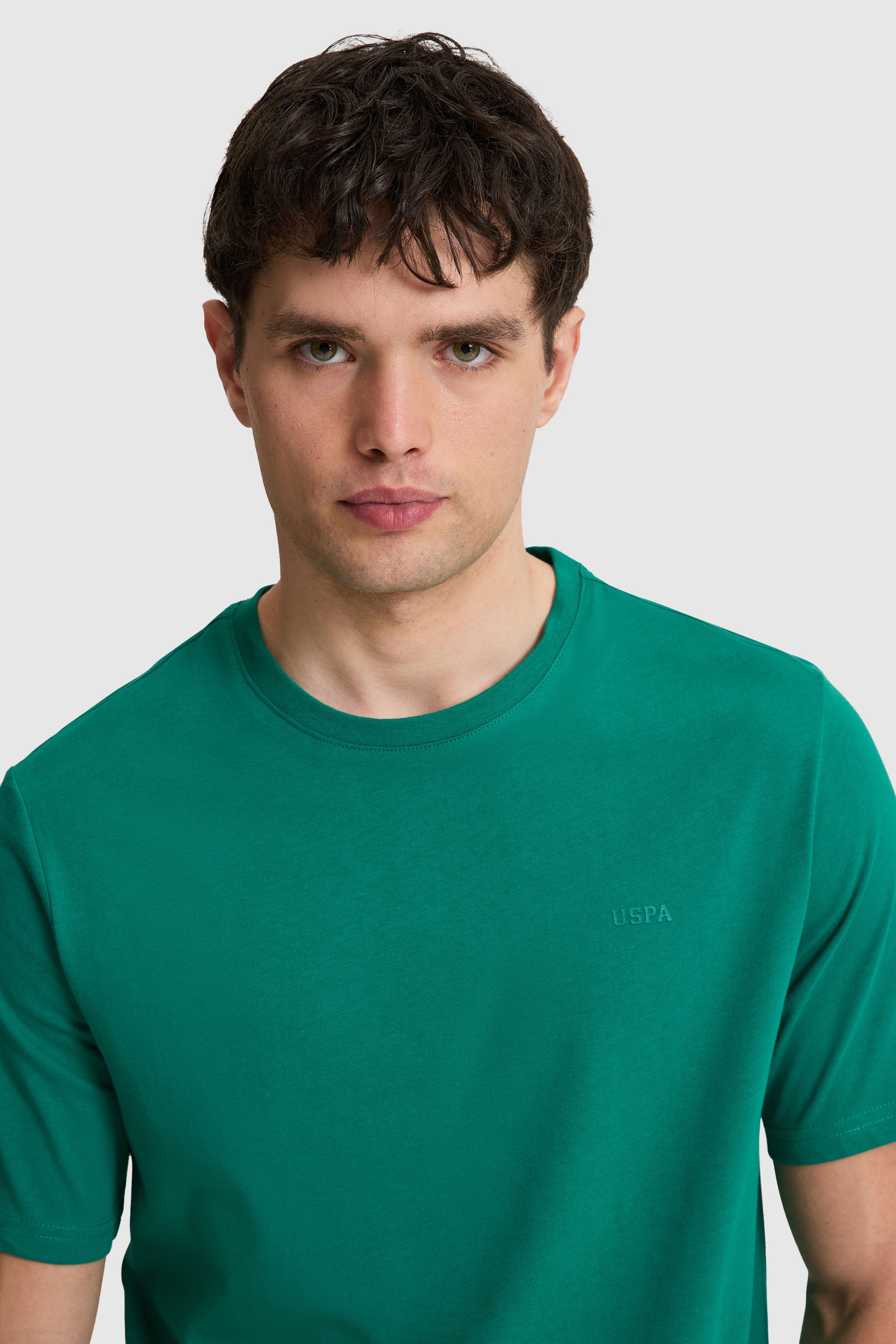 Erkek Koyu Yeşil Regular Fit Bisiklet Yaka Basic Tişört