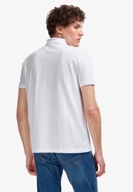 Erkek Regular Fit Polo Yaka Beyaz Basic Tişört - 50326963020