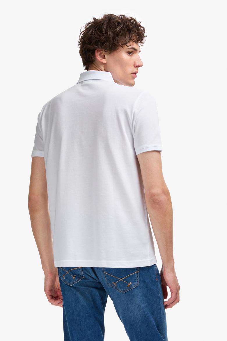 Erkek Regular Fit Polo Yaka Beyaz Basic Tişört - 50326963020
