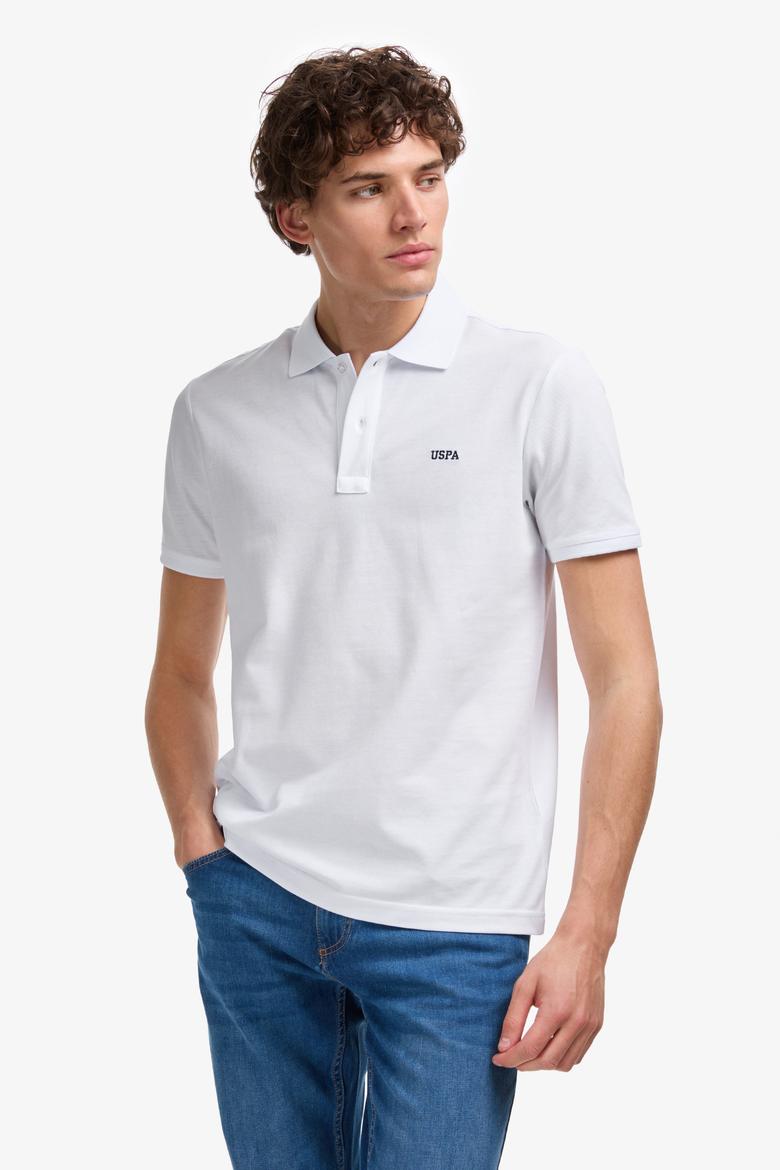 Erkek Regular Fit Polo Yaka Beyaz Basic Tişört - 50326963020