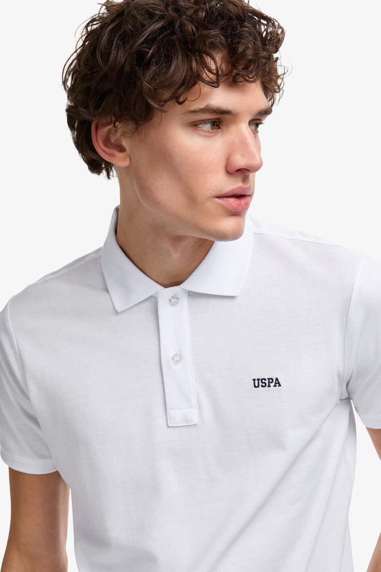 Erkek Regular Fit Polo Yaka Beyaz Basic Tişört - 50326963020