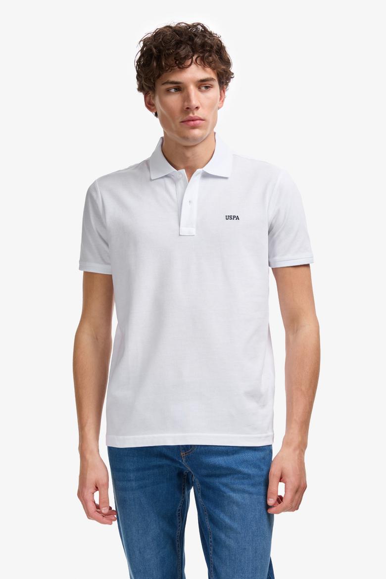Erkek Regular Fit Polo Yaka Beyaz Basic Tişört
