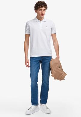 Erkek Regular Fit Polo Yaka Beyaz Basic Tişört - 50326963020