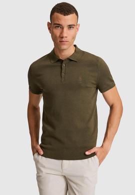 Erkek Koyu Haki Polo Yaka Triko Tişört - 50320061095