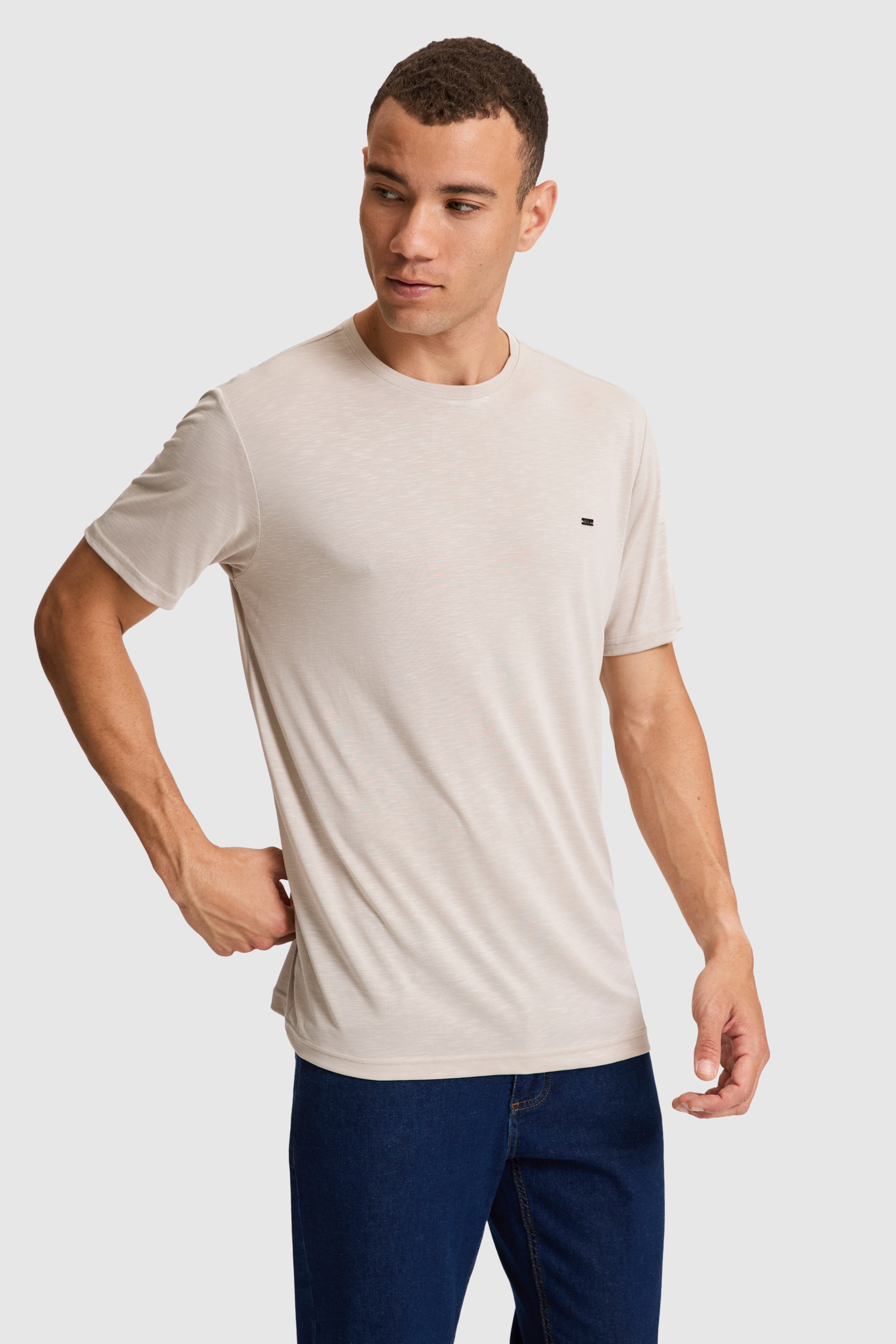 Erkek Taş Basic Tişört - Image 3