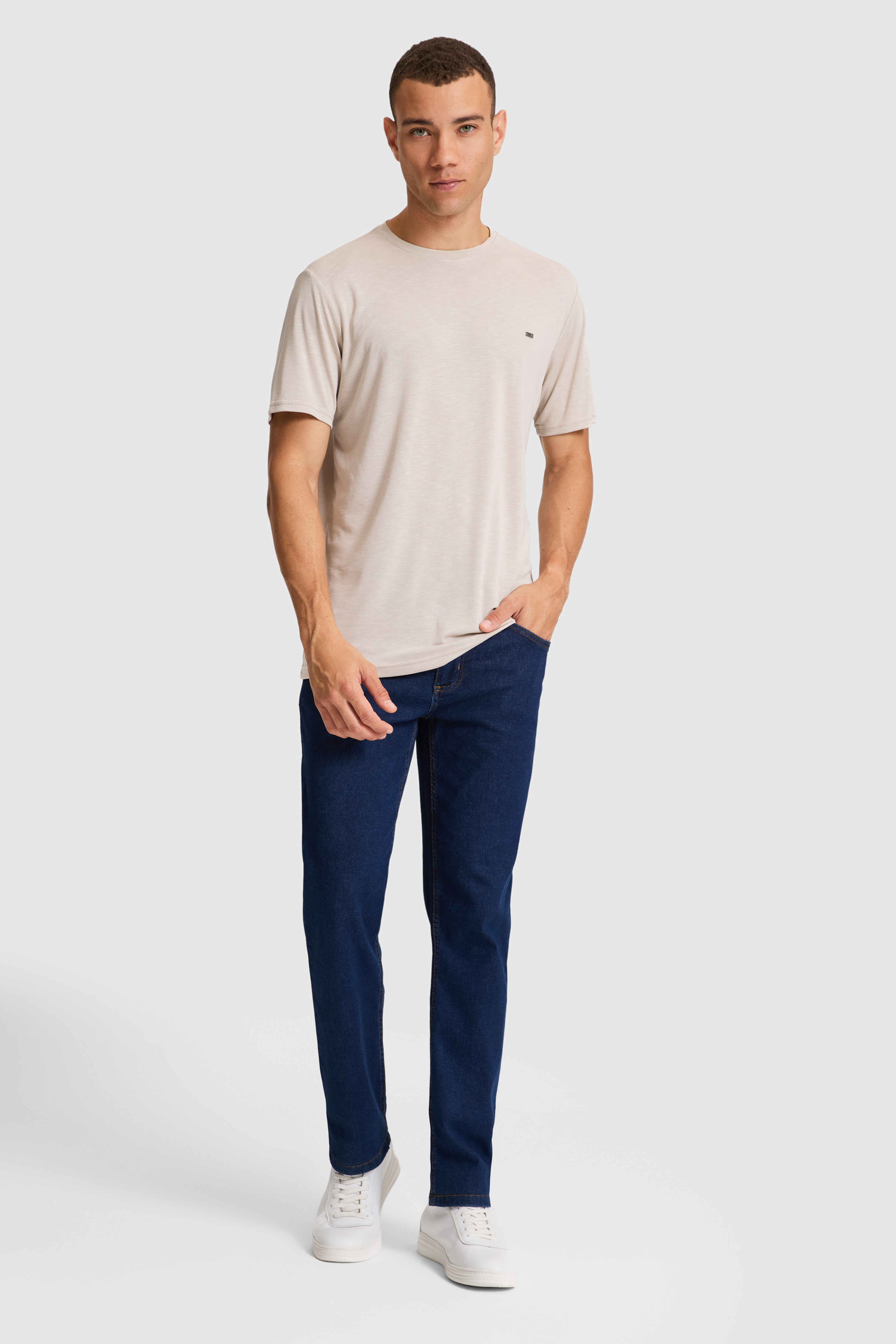Erkek Taş Basic Tişört - Image 4