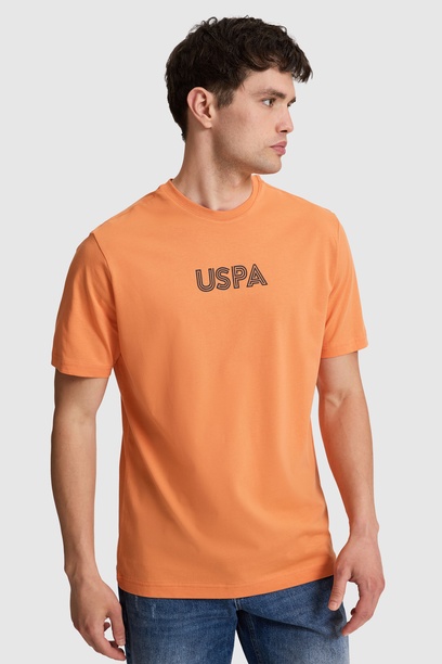 Erkek Turuncu Regular Fit Bisiklet Yaka Basic Tişör