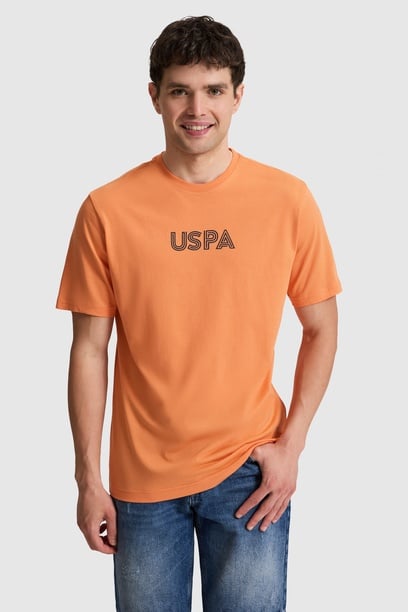 Erkek Turuncu Regular Fit Bisiklet Yaka Basic Tişör