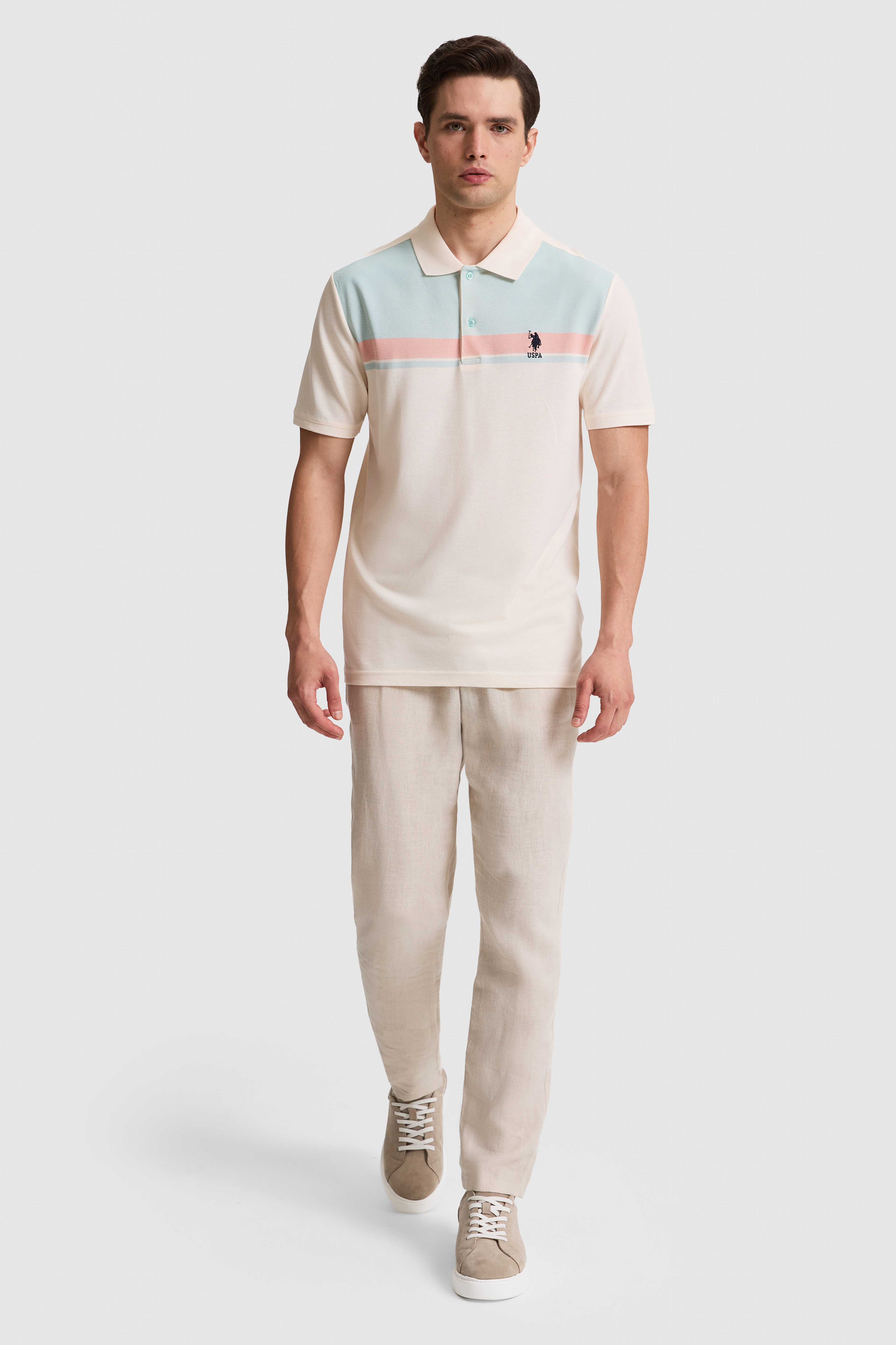 Erkek Su Yeşili Regular Fit Polo Yaka Tişört