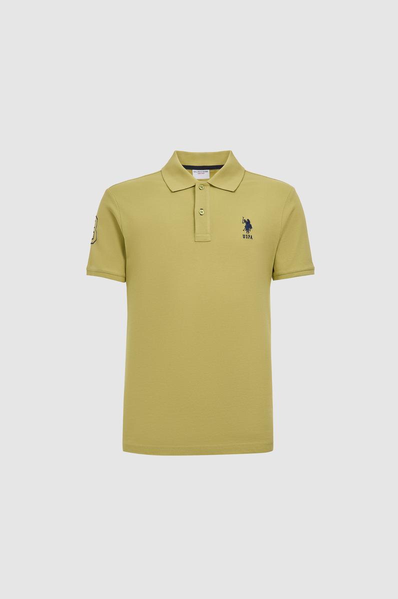 Erkek Lila Slim Fit Polo Yaka Basic Tişört
