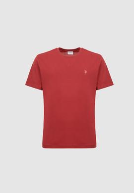 Erkek Regular Fit Bisiklet Yaka Vişne Basic Tişört - 50326953135