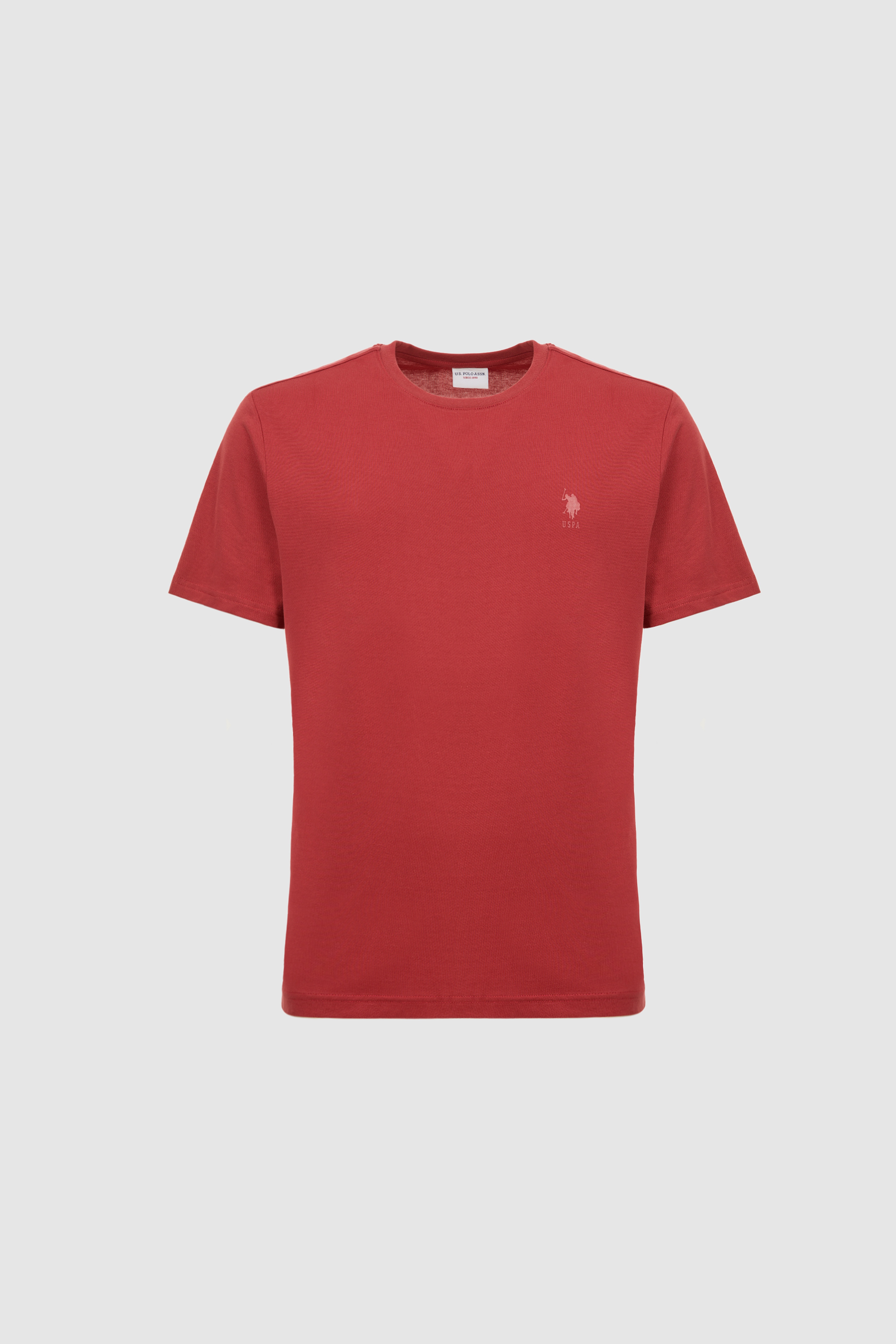 Erkek Regular Fit Bisiklet Yaka Vişne Basic Tişört - Image 7