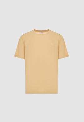 Erkek Regular Fit Bisiklet Yaka Bej Basic Tişört - 50326953168