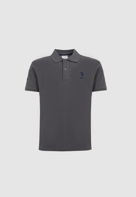 Erkek Slim Fit Polo Yaka Antrasit Basic Tişört - 50326920022