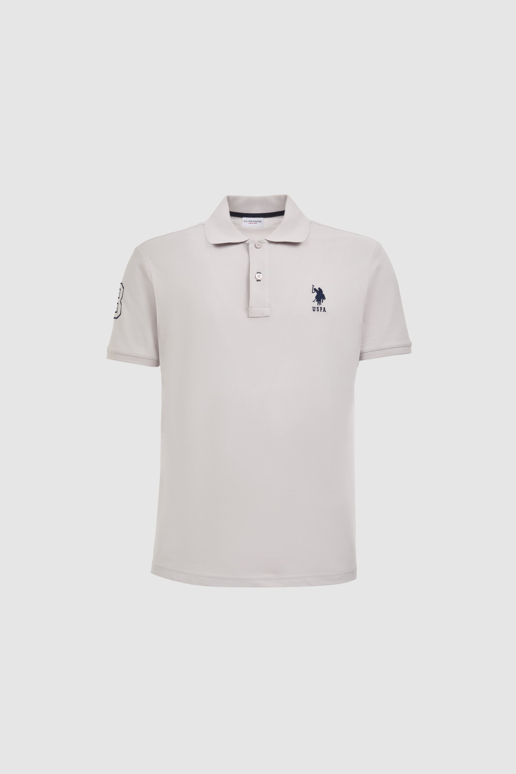Erkek Slim Fit Polo Yaka Açık Gri Basic Tişört - Image 7