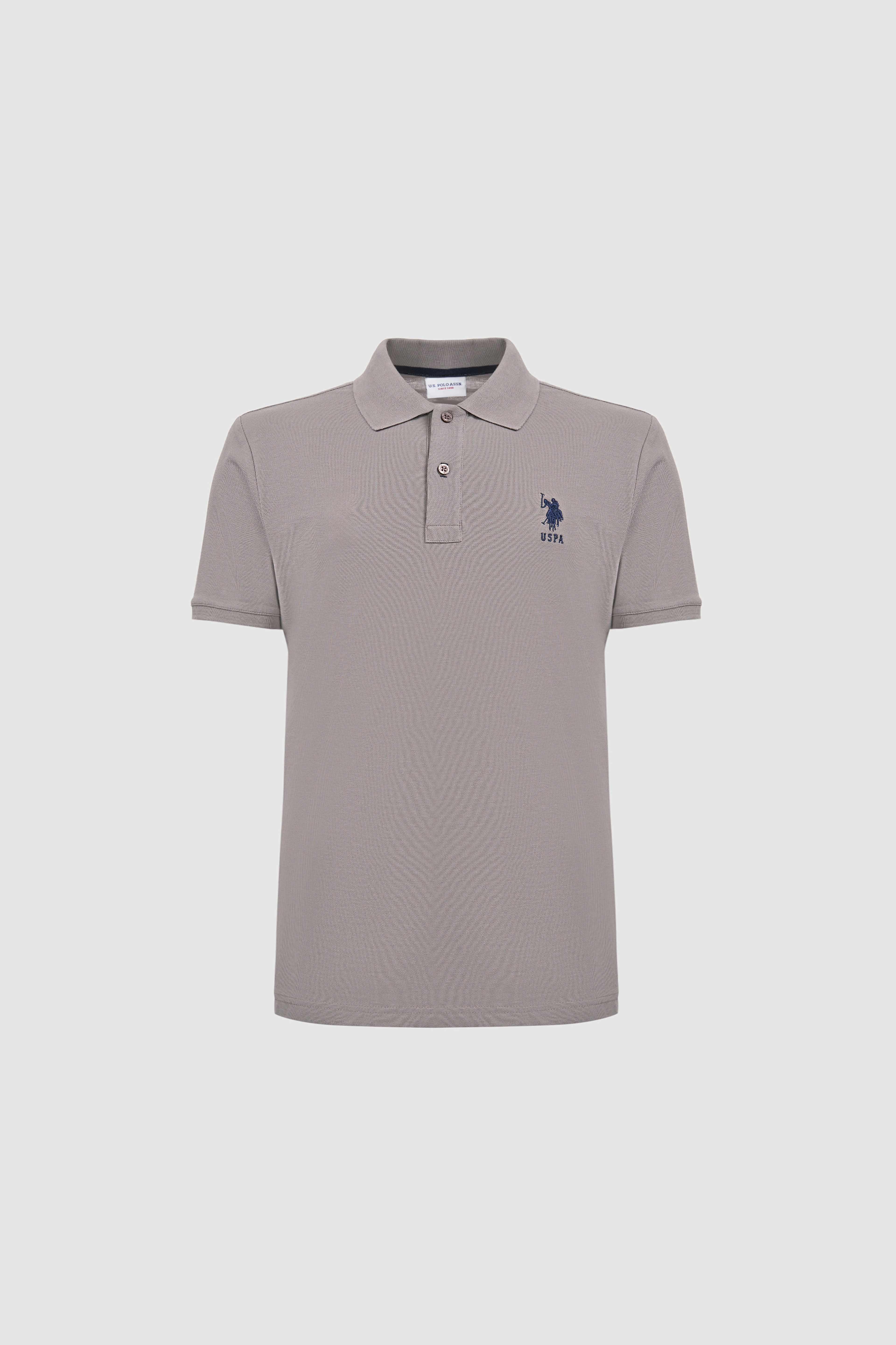 Erkek Slim Fit Polo Yaka Gri Basic Tişört - Image 7