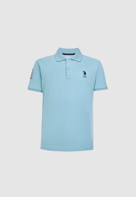 Erkek Slim Fit Polo Yaka Mavi Basic Tişört - 50326920140